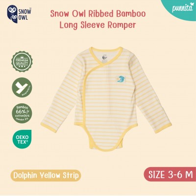 New !!  Snow owl Long Sleeve Romper คอลเล็กชั่น Sleeping is my thing ชุดแขนยาว-ขาสั้น 3-6 M - Dolphin Yellow Strip